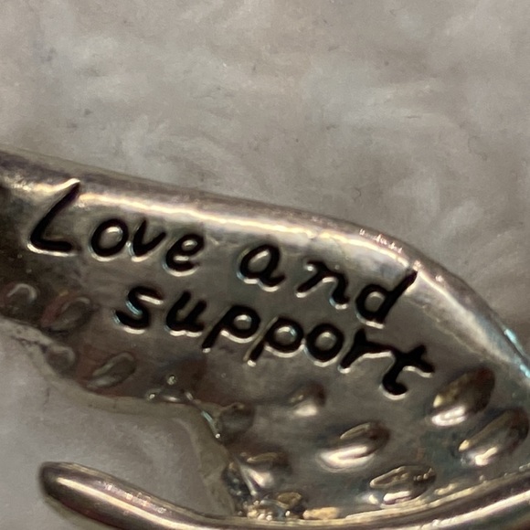 Sarcoma/Bone Cancer Love & Support Angel Lapel Pin Silver Yellow Cancer Ribbon - Picture 3 of 3